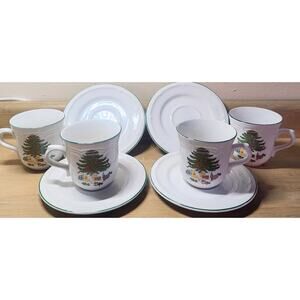 Vitromaster Christmas Tree / Gifts Teacup & Saucer Plate Service for 4 READ